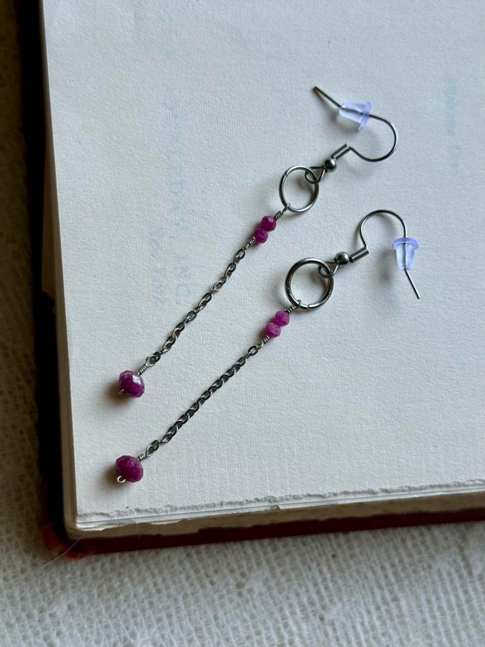 Ruby Dangle Earrings - Picture 4 of 6